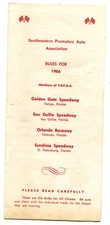 Southeastern Promoters Auto Association Rulebook 1966 FLORIDA RACING