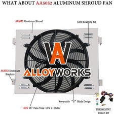Aluminum Radiator Shroud Fan Relay For 1955-1957 Chevy Bel-air Nomad V8 Engine.-