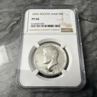 1964 Accented Hair Silver Proof Kennedy Half Dollar NGC PF66 Flawless Slab