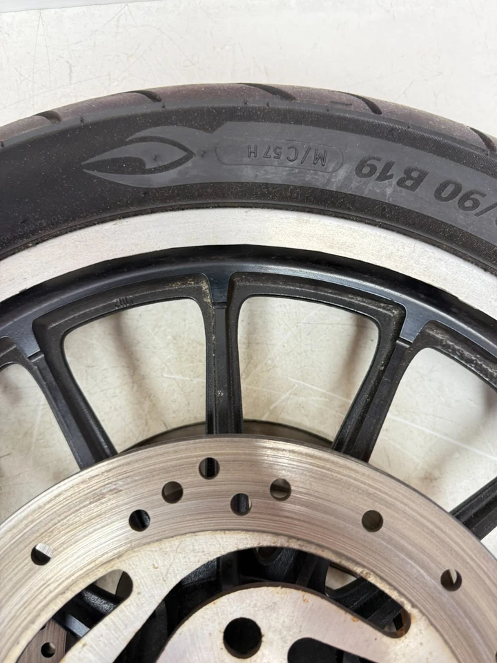 2004 HARLEY SPORTSTER R Front Wheel Rim Tire 13 Spoke Dual Brake Rotor - Image 4 of 4