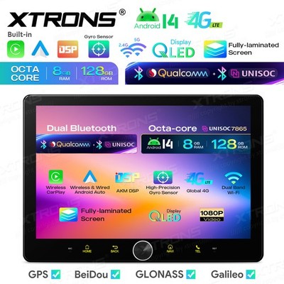 8GB 128GB Android 14 For Universal Double 2 Din 10.1 QLED Wireless CarPlay Radio