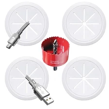 4 Pack TV Cord Hider TV 2-3/8" 60mm Hole Wire Hider in Wall Cable Management Kit