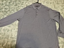 Walter Hagen Polo Shirt Men 2XL Multi Striped Golf Performance Slit Long Sleeve