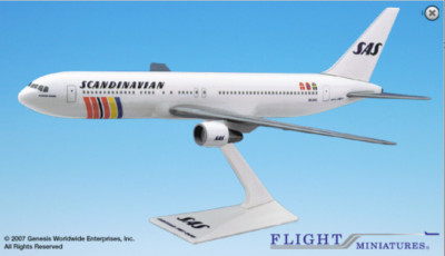 Flight Miniatures SAS Scandinavian 767-300 1:200 Scale Model Airplane