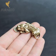 Pure brass God beast small pendant Chinese Old antique Collectibles