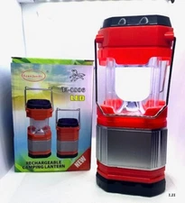 SOLAR RECHARGEABLE CAMPING LANTERN LED, ( Red )