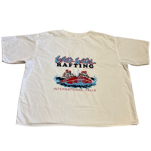 Vintage 1986 White Water Rafting Shirt Fits Boxy 27x24 Weird Material Feel