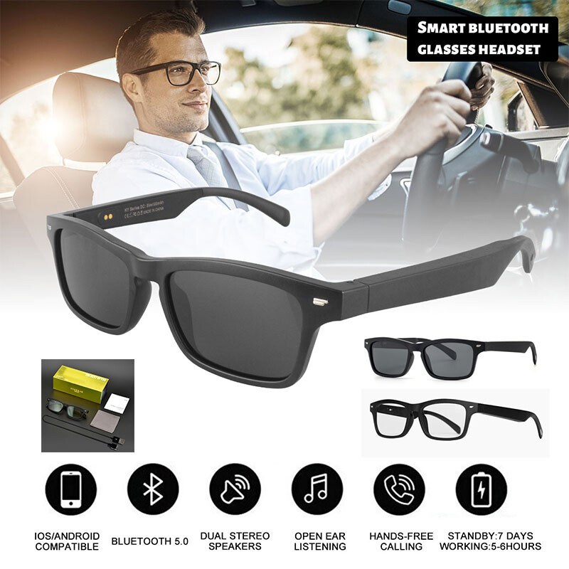 Polarized Smart Sunglasses Bluetooth Glasses Music Stereo Speaker Mic 