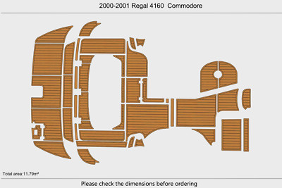 2001 Regal 4160 Commodore Swim Platform Cockpit EVA Pad Foam Teak Deck Flooring-