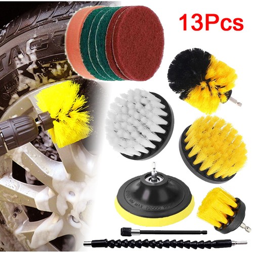 13Pcs Drill Attachment Cleaning Brush Set Power Scrubber Home Car Tile