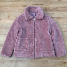 Womens Quiz Dusky Pink Teddy Bear Zip Up Jacket Size 10