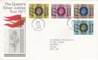 GB 1977 Queens silver jubilee tour FDC Leeds special cancel typed VGC
