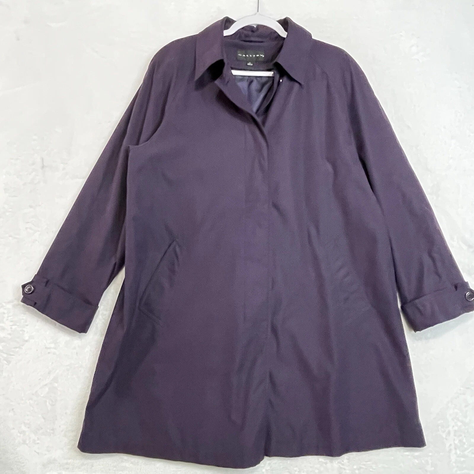 VETEMENTS Nordstrom GALLERY trench donna grande viola nascosto tasche con bottoni foderato