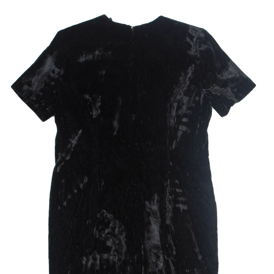 Vestido lápiz vintage LESLIE FAY para mujer negro terciopelo años 90 manga corta midi S Foto 4 de 4