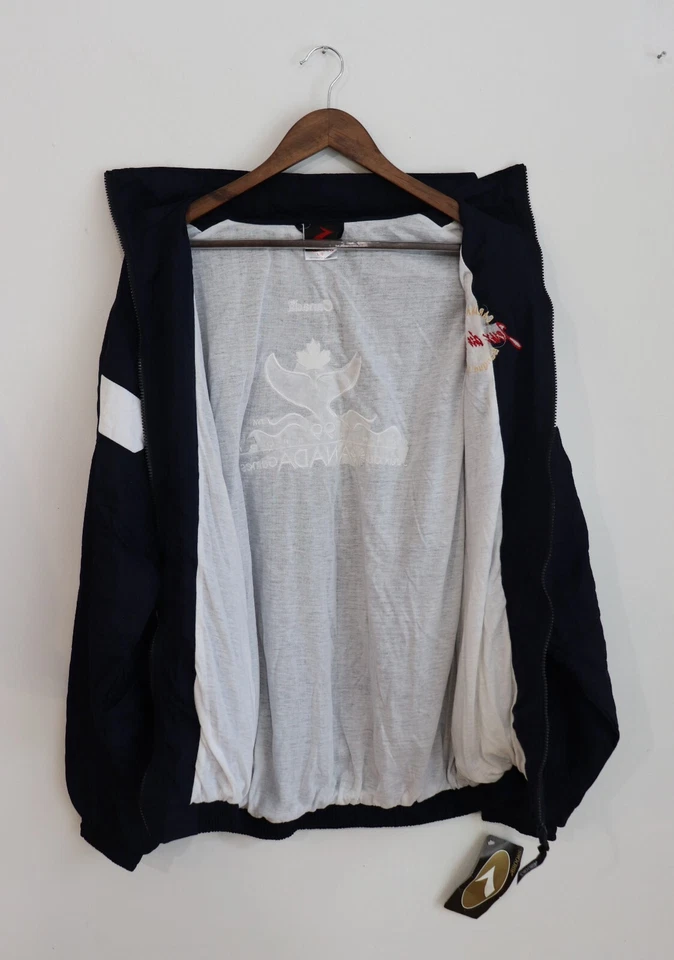 Vintage 1999 Brooks Windbreaker Navy/White NOS Canada Games Men's Size Large - Image 4 of 4