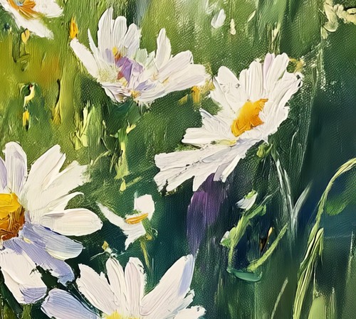 Daisy Field Painting 5"x7" Print on Matte Paper Bright Summer Flower Art - Picture 14 of 18