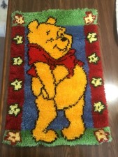 Winnie-The-Pooh Handmade Latch Hook Rug/Wall Hanging - New