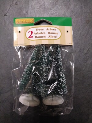 Lemax 4'' Evergreen Trees Set Of 2 Flocked