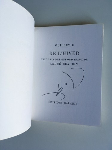 Guillevic 26 dessins originaux André Beaudin Galanis 1971 De l'Hiver - Picture 2 of 8