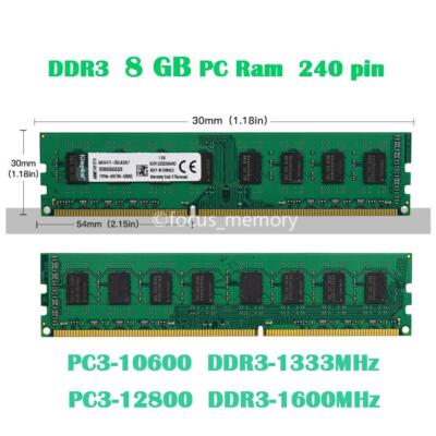Kingston 8GB/16GB DDR3 1333 1600 1866 MHz Desktop
