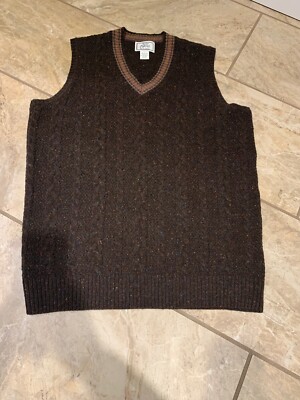 Jos A Bank 1905 Wool Blend Brown Sweater Vest Flecks Color V Neck
