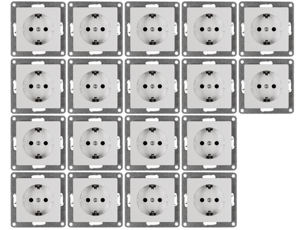 Schutzkontakt-Steckdose Mcpower ''Cup'' 250V~/16A, Up, Einsteckschutz, 18Er-Pack-image