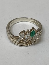 Sterling Silver with cubic zirconia Stones ring Size 8