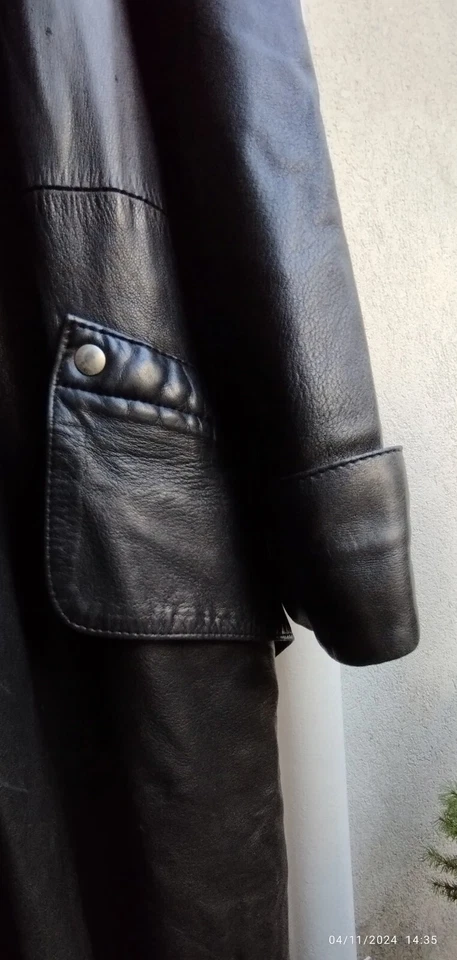 Manteau Long Coupe Vent en Cuir d'Agneau - Photo 2/4