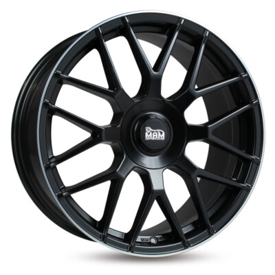 4x MAM GT1 matt black lip polish 7.5x17 ET30 - LK5/100 ML63.4 Felge Alu