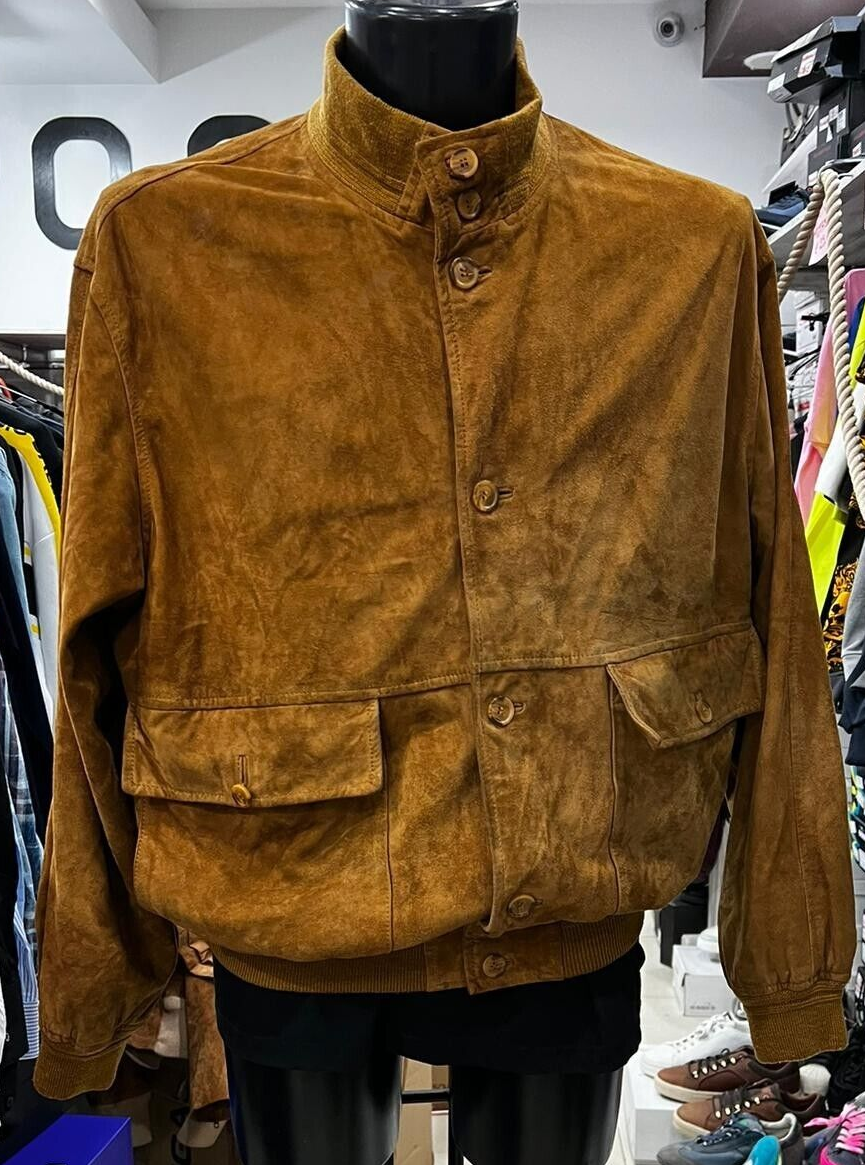 Vintage Brown Leather Jacket for Men Size 54 Model PGS1153PI