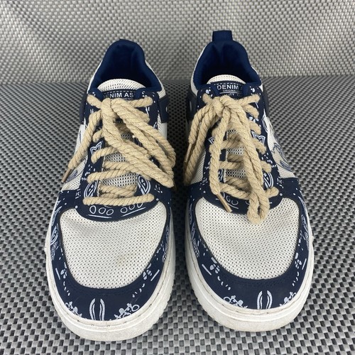 Denim ASR Turnschuhe Herren Größe 45 Weiß Blau Schnürung Low Top Casual - Bild 7 von 13