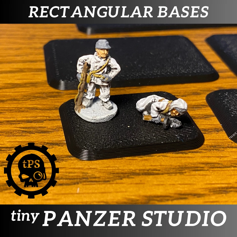Bases rectangulares listas para imanes compatibles con Flames of War y Team Yankee Foto 3 de 3