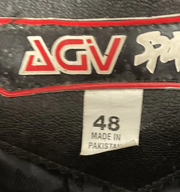 AGV Sport Mens 38 Black Leather Motorcycle Jacket Padded armored Vented Lined  image 8