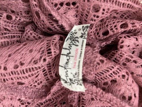 Sheer Lace Top NWT Free People lace pink blush turtleneck Sz XS - Picture 10 of 10