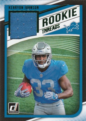 2018 Donruss Rookie Threads #20 Kerryon Johnson Jersey Madison Mustangs - Picture 3 of 4