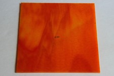 0125.30 OPAQUE ORANGE STRIKER 3" x 3" BULLSEYE 3mm THICK GLASS 90 COE COMPATIBLE
