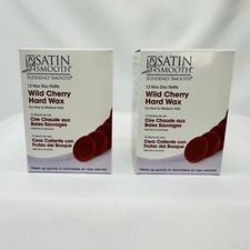 Satin Smooth 12 wax Disc Refills, Wild Cherry Hard Wax, no-strip disposable 2 pc