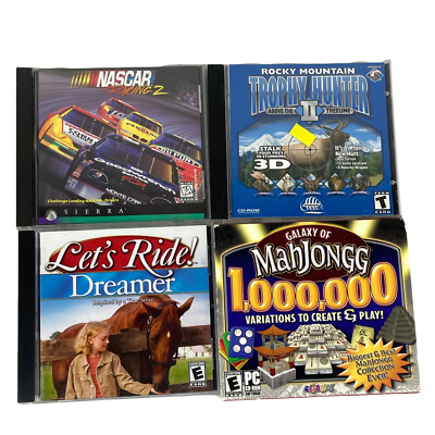 Mahjongg Let's Ride Trophy Hunter Nascar PC CD ROM Computer Games Windows LOT