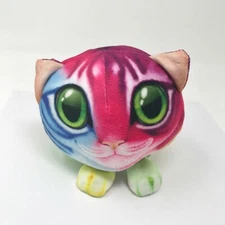 Fur Balls Kipp Brother Plush Cat Tie Dye Tabby 5" Stuffed Toy Round Multi-Color