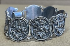 Vintage BAS Blachian-Antik-Schmuck Sterling Silver Saint George Dragon Bracelet