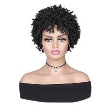 Curly Black Synthetic Wig for Women Short Wig Heat Resistant