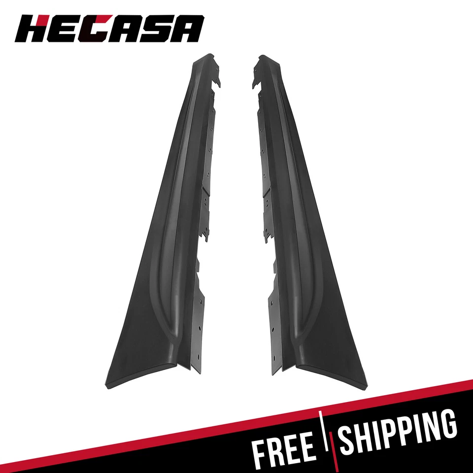 Pair Side Skirts Rocker Panels For 12-18 BMW F30 F31 3 Series Sedan F80 M Style - Image 3 of 4