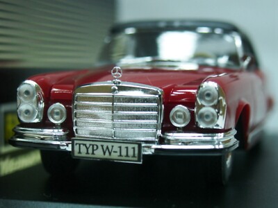 WOW EXTREMELY RARE Mercedes W111 280SE Soft Top 1970 Red 1/43 Faller-Minichamps