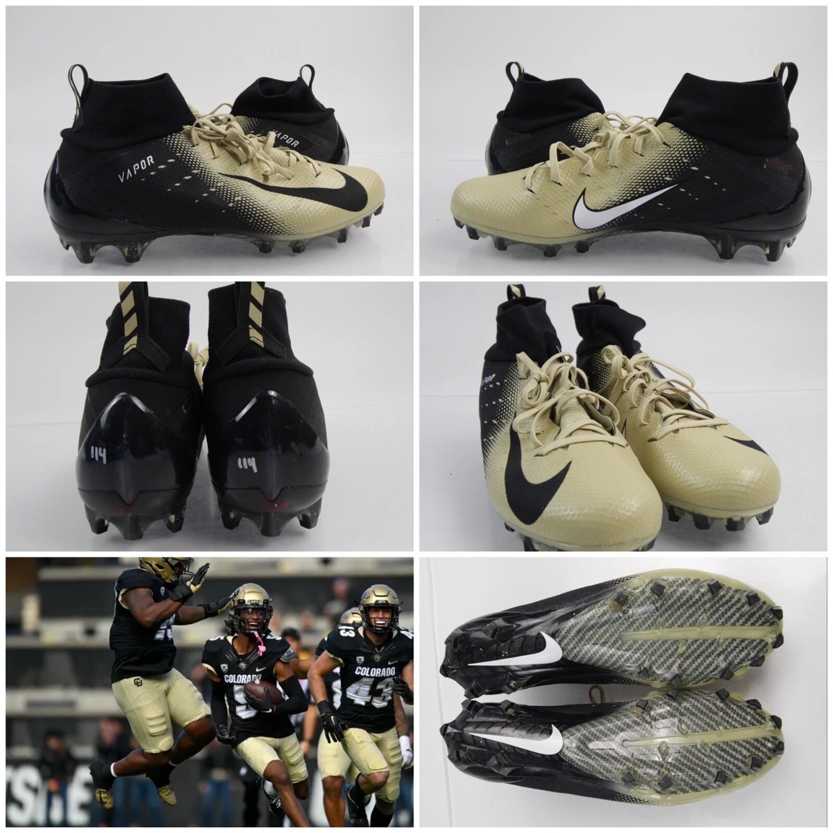 nike colorado buffaloes Team Issued Used Football Sanders Vapor Edge Cleats