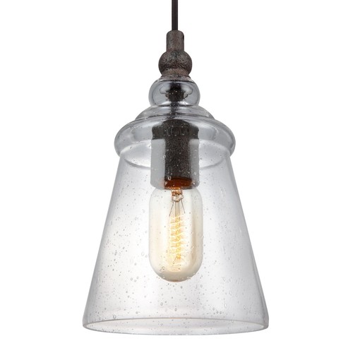 Generation Lighting Codyn 1-Light Midnight Black Statement Mini Pendant Light with Clear Glass Shade 6155701-112 - The Home Depot