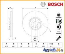 Brake Disc Bosch 0986479F54 for BMW 7 Series 6 Gran Turismo 5 Series