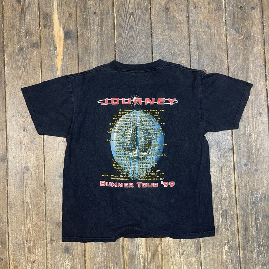 Journey T-Shirt Mens 1999 Tour Music Graphic Short Sleeve Tee, Black, Large image 2