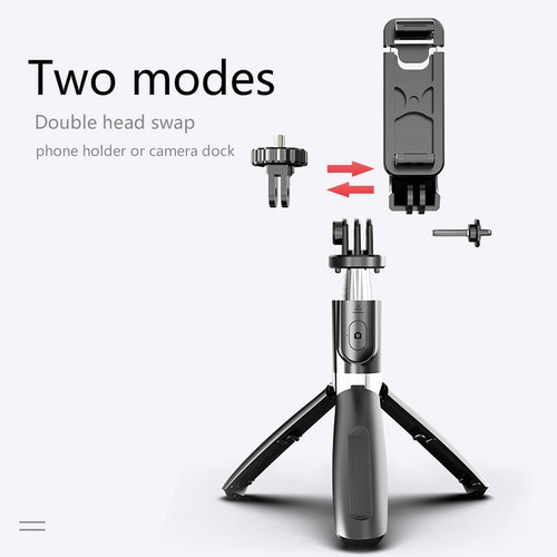 Bluetooth Scalable Selfie Stick Extension Pole with Tripod Cellphone Holder - Picture 7 of 14