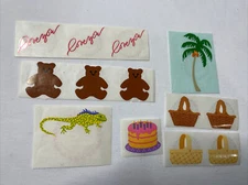 Vtg 1980's stickers by the yard Mrs Grossman’s (love You/bear/lizard/cake, Etc)