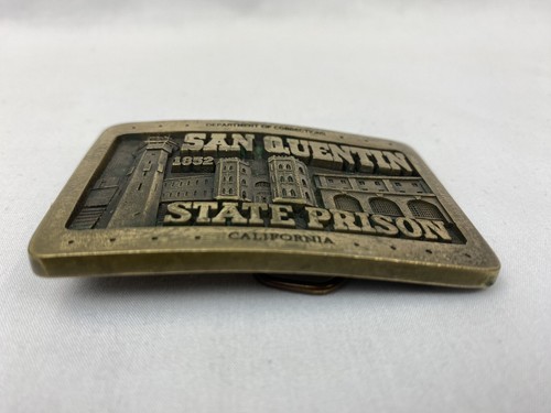 San Quentin State Prison Belt Buckle 1981 Collectors Pigville Artworks Numbered - Picture 2 of 24